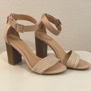 Gently Used Lauren Conrad Nude Block Heels